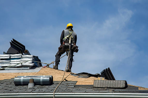 Professional Gutter Installation technician working in West Lafayette, OH